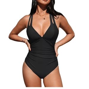 Cupshe Sleek Black One-Piece Swimsuit